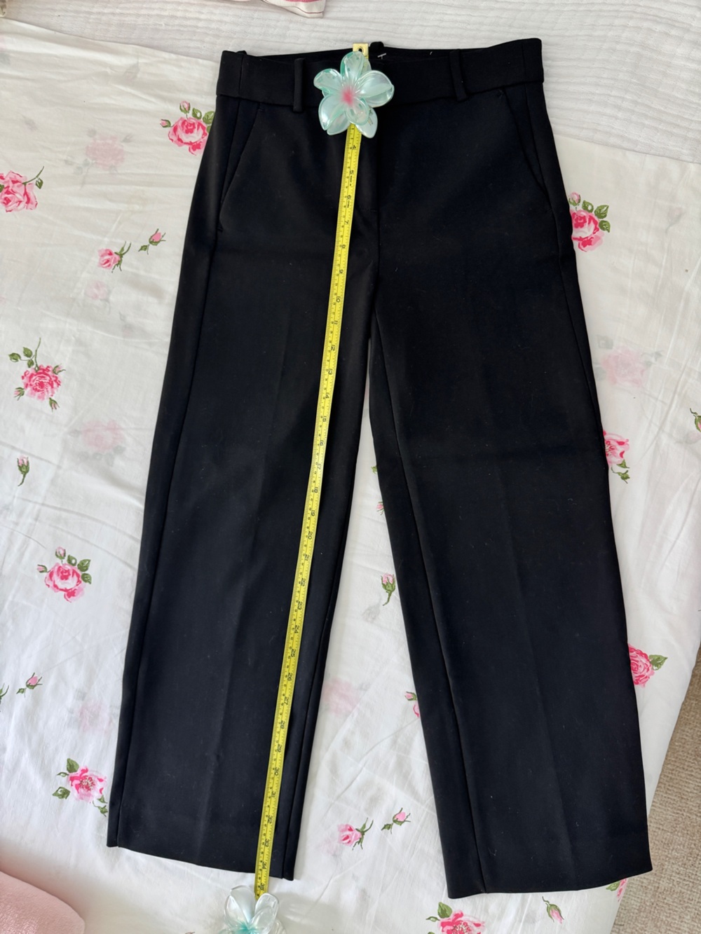 NWT, J. Crew Black Wide Leg Crop Summer Office Pants, 00/XS - Picture 9 of 10